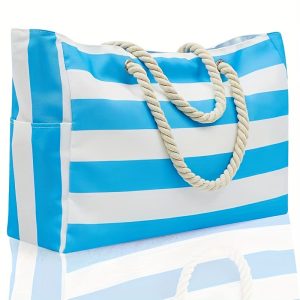 New Large Capacity Canvas Beach Bag Handbag, Thick Rope Handle, Ladies Handbag, Fashion Handbag, Grocery Bag