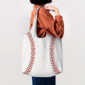 Woman Baseball Tote Handbag Large Oversize Casual Canvas Sports Mom Beach Bag Travel Bag Canvas Gift Tote Bag For Women